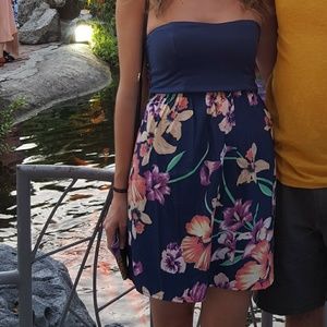 Strapless floral dress